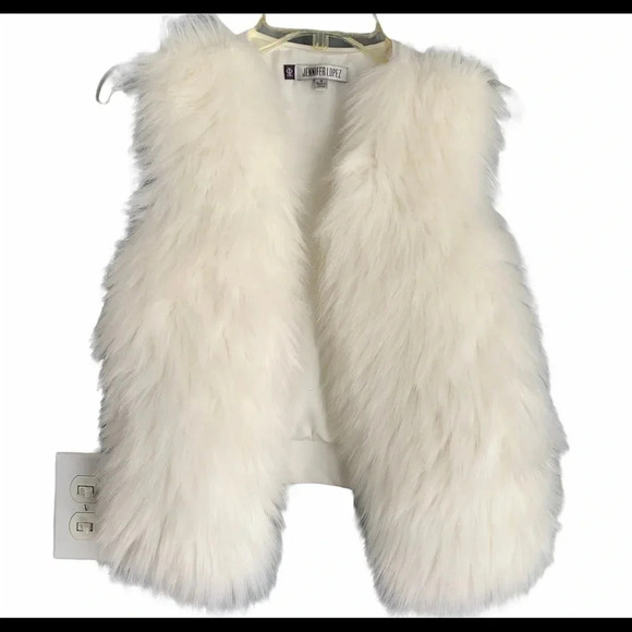 Jennifer Lopez Jackets & Blazers - Jennifer Lopez Collarless Faux Fur Open Vest